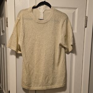 Elegant Cream Short Sleeve Top